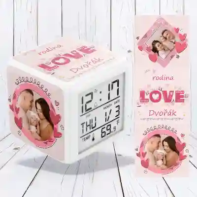 Personalizované digitální hodiny-Family Love