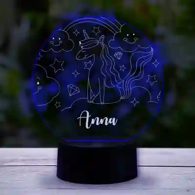 Personalizovaná LED lampa - Jednorožec