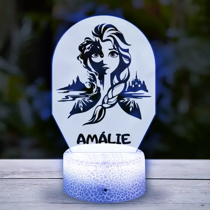 Personalizovaná LED lampa - Elsa a jméno dítěte