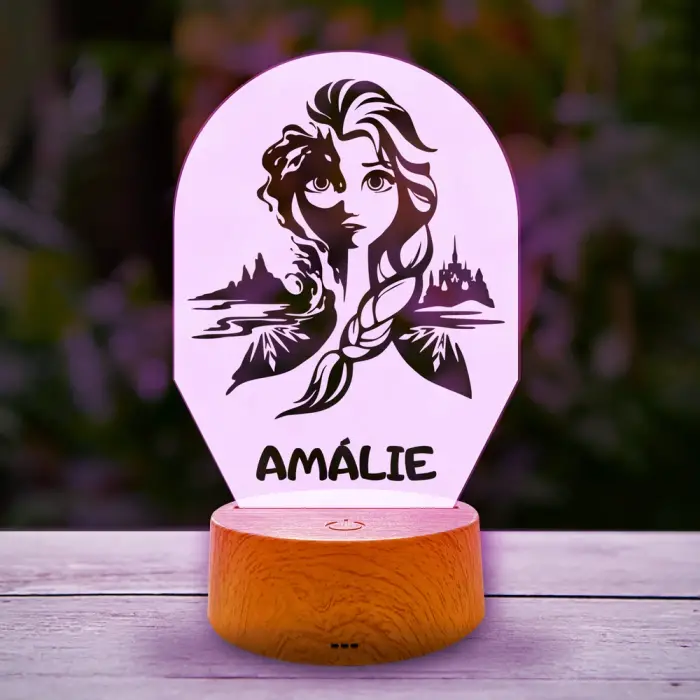 Personalizovaná LED lampa - Elsa a jméno dítěte