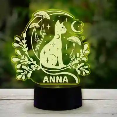Personalizovaná LED lampa - Kočka