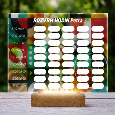 Personalizovaná 3D LED lampa s rozvrhem