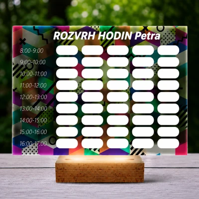Personalizovaná 3D LED lampa – rozvrh s abstraktním designem