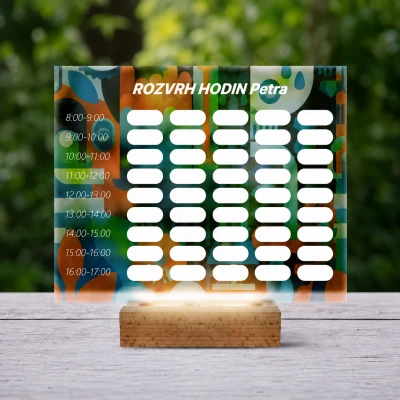 Personalizovaná 3D LED lampa – rozvrh s moderním designem
