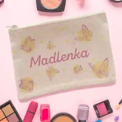 Personalizovaná kosmetická taštička - Motýli a jména