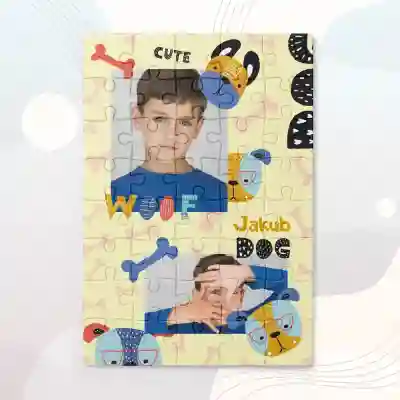 Personalizované puzzle s obrázky - štěně