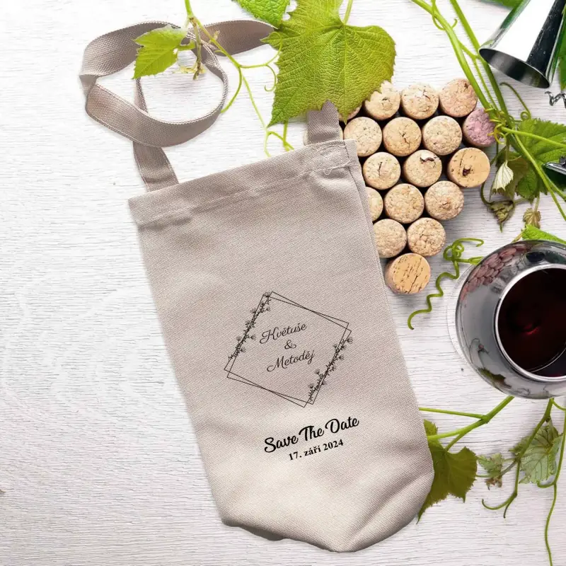 Personalizovaná taška na láhev vína - Save the Date