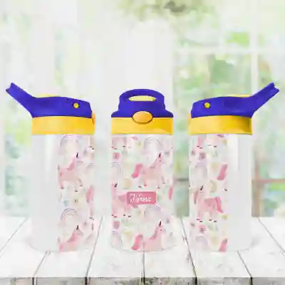 Personalizovaná dětská láhev - Růžový jednorožec