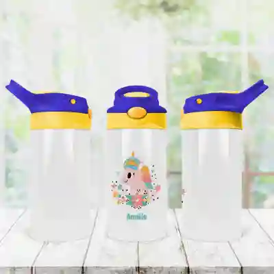 Personalizovaná dětská láhev - Jednorožec květinový