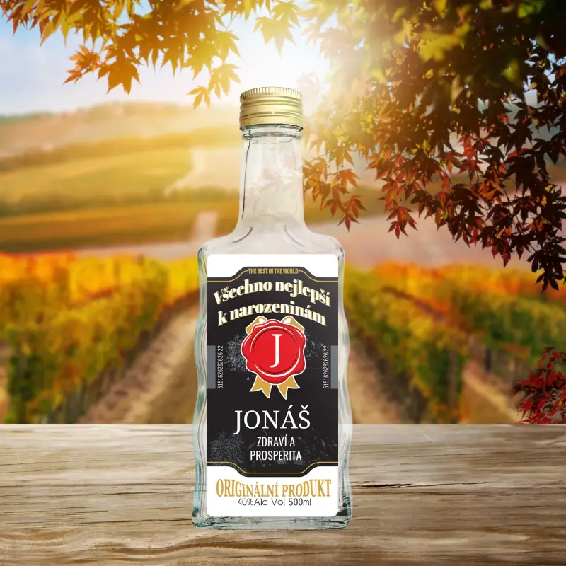 Láhve s personalizovaným štítkem - Whisky Black