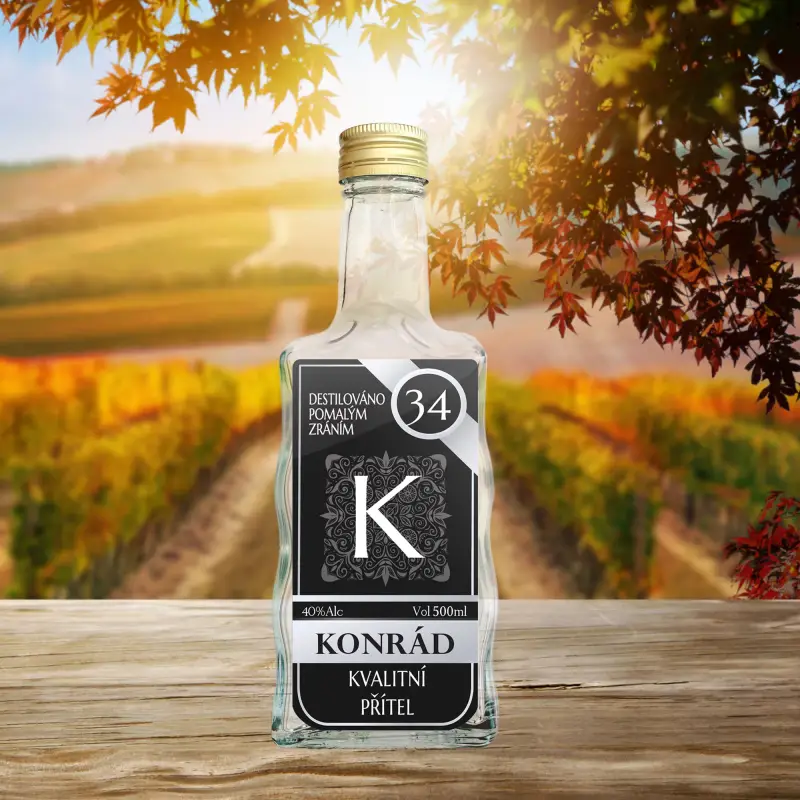 Láhve s personalizovaným štítkem - výročí