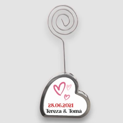 Držák na fotky srdce - Jméno & Datum