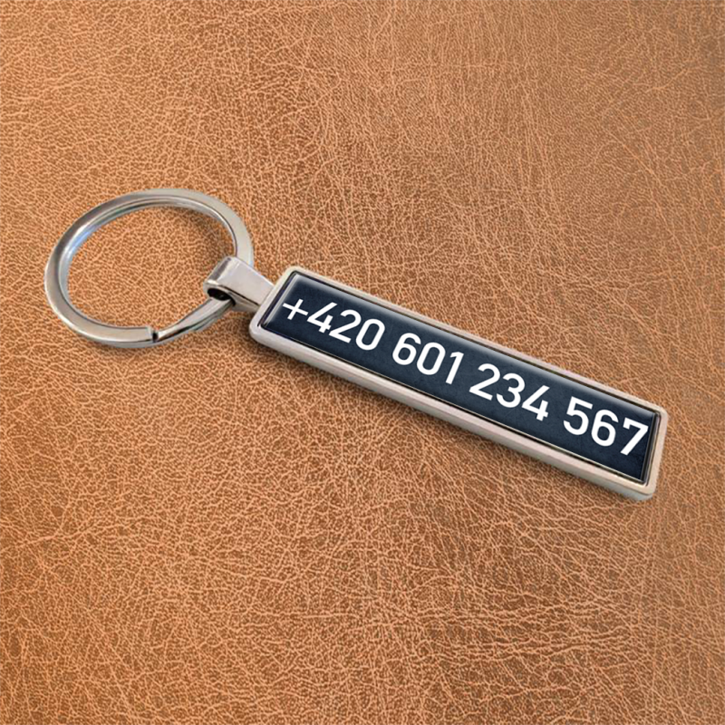 Personalizovaná klíčenka - „Černé telefonní číslo