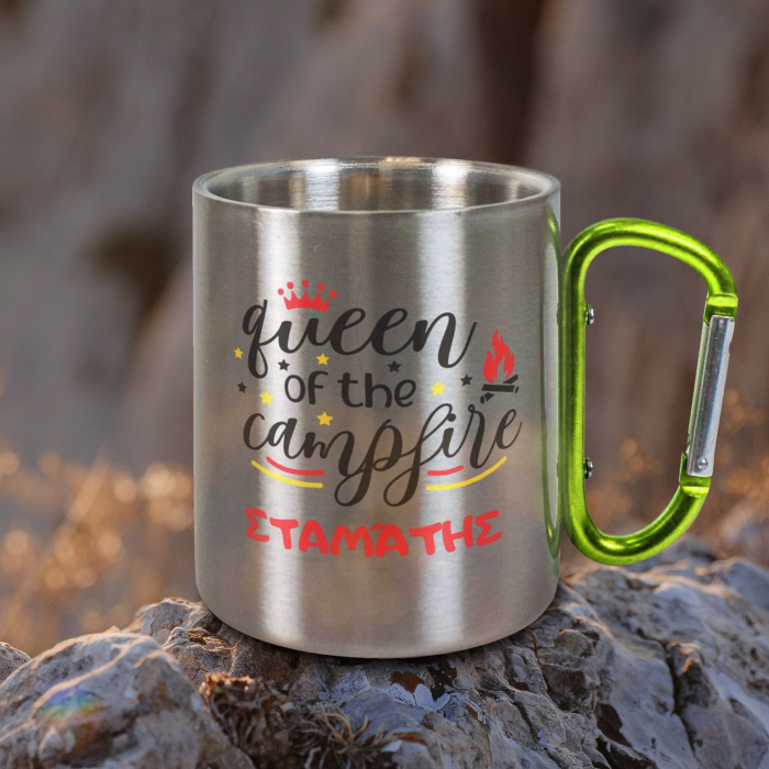 Personalizovaný hrnek z nerezové oceli 200ml - Queen of the campfire
