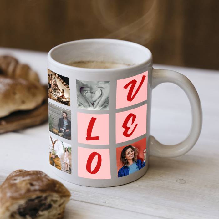 Personalizovaný hrnek pro zamilované s 13 fotkami