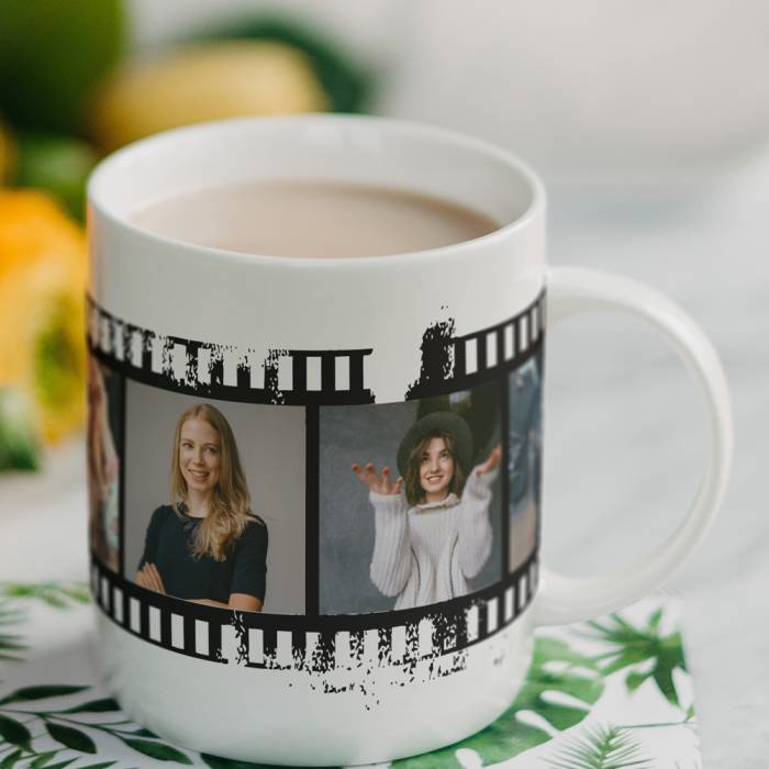 Personalizovaný hrnek s fotkami v podobě filmového pásu