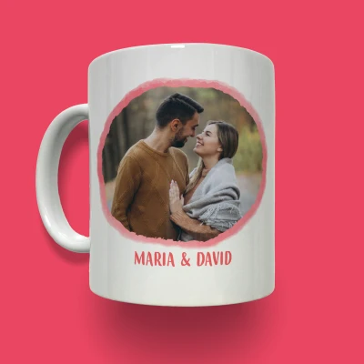 Personalizovaný hrníček - Akvarelové písmo a fotka