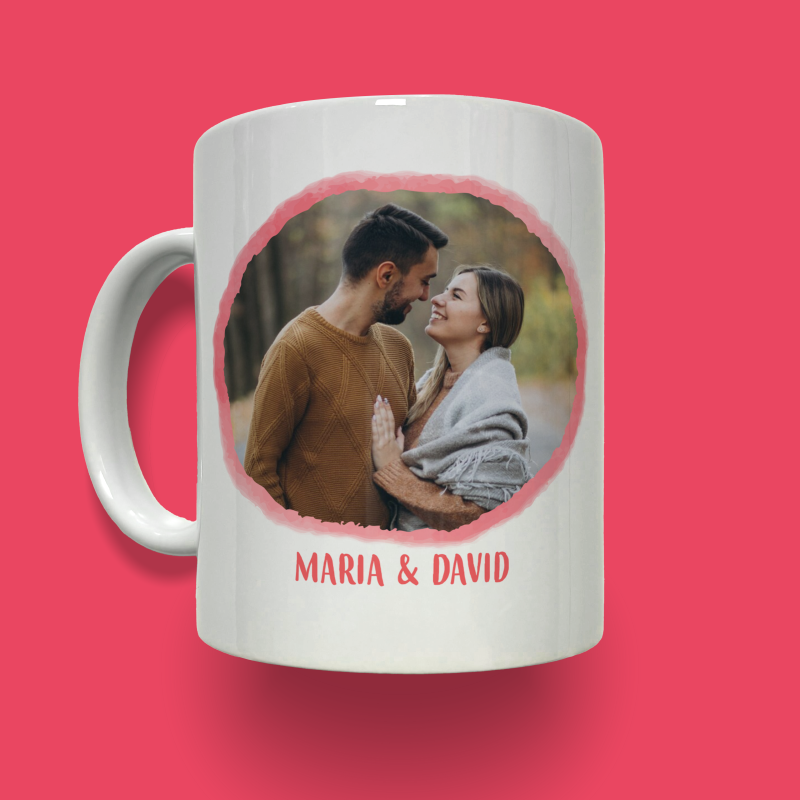 Personalizovaný hrníček - Akvarelové písmo a fotka