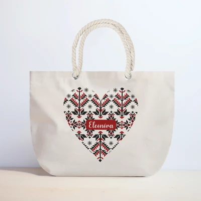 Personalizovaná plážová taška - Tradiční srdce