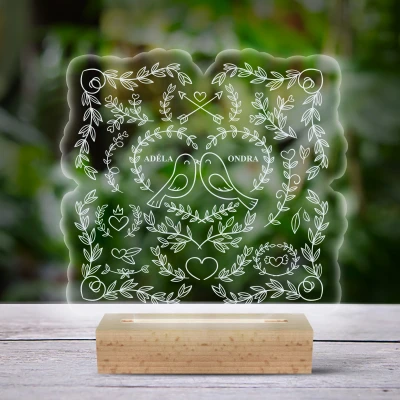 Personalizovaná LED lampa - Ptáci