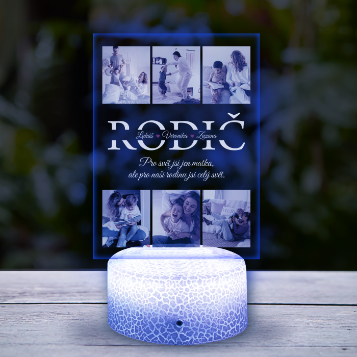 Personalizovaná 3D LED lampa - Koláž