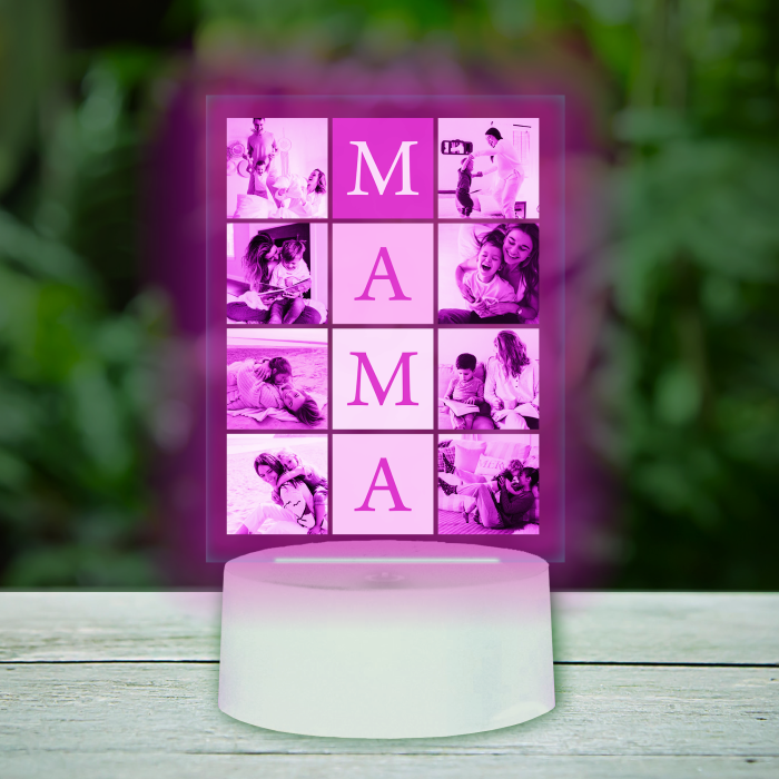 Personalizovaná 3D LED lampa - Koláž s písmeny