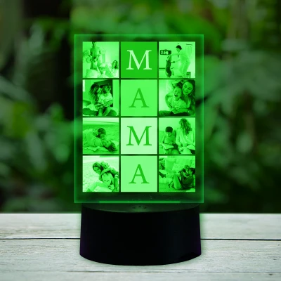 Personalizovaná 3D LED lampa - Koláž s písmeny