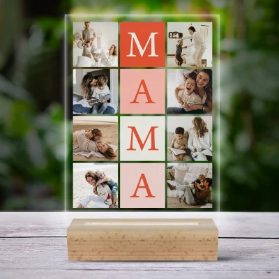 Personalizovaná 3D LED lampa - Koláž s písmeny