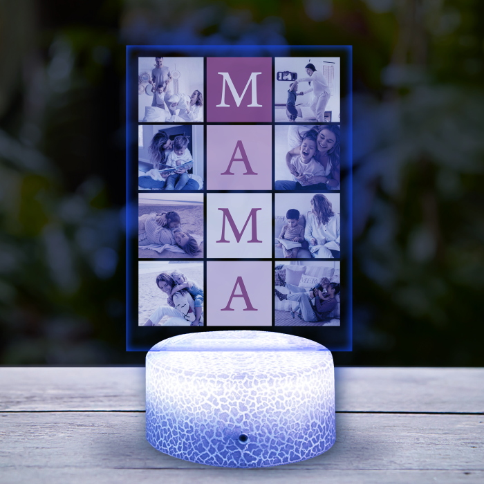 Personalizovaná 3D LED lampa - Koláž s písmeny