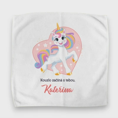 Personalizovaný ubrousek na svačinový box – Jednorožec