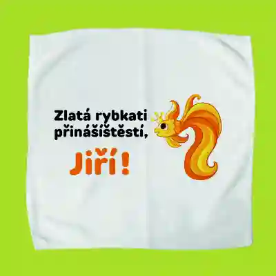 Personalizovaný ubrousek na svačinový box – Zlatá rybka