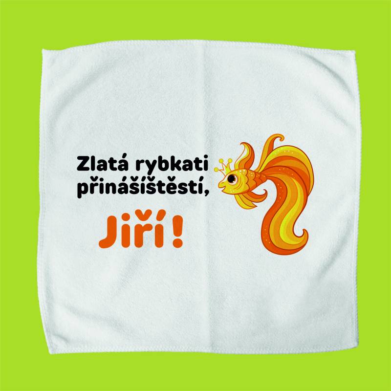 Personalizovaný ubrousek na svačinový box – Zlatá rybka
