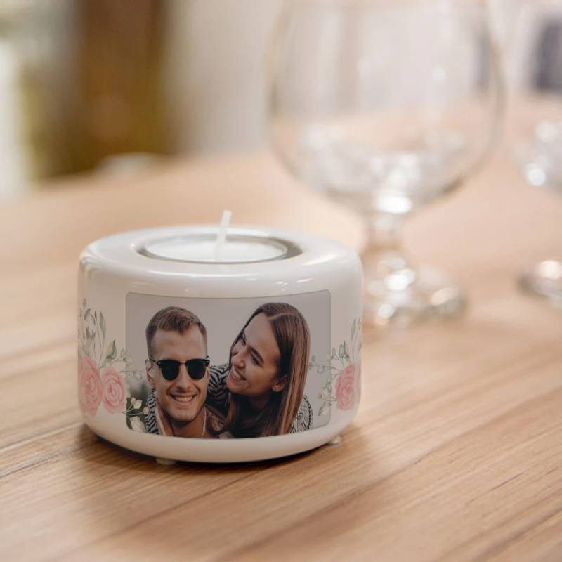 Personalizovaný keramický svícen - Roses