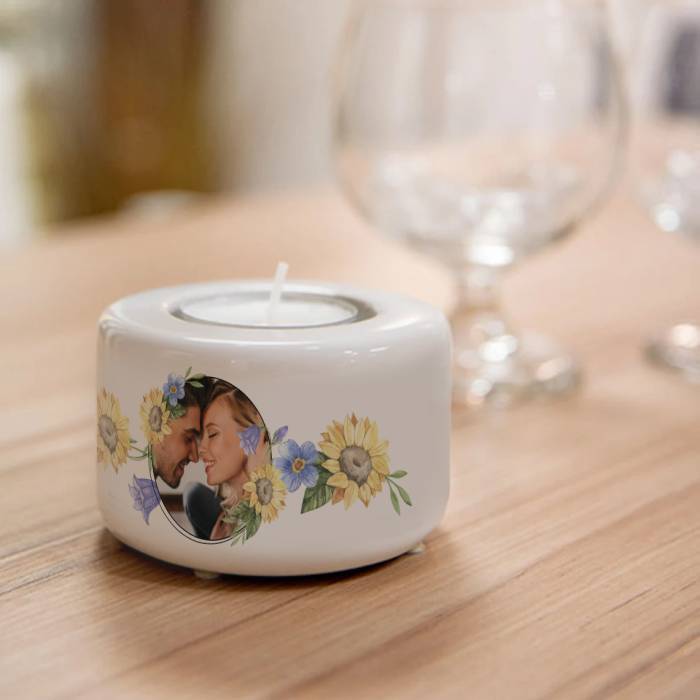 Personalizovaný keramický svícen - Sun Flower