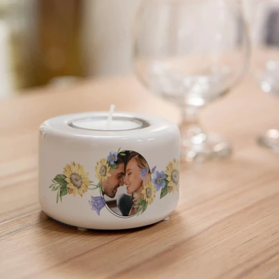 Personalizovaný keramický svícen - Sun Flower