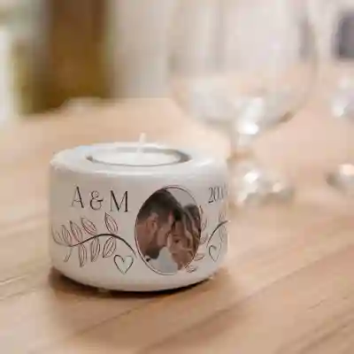 Personalizovaný keramický svícen - S fotografií a textem