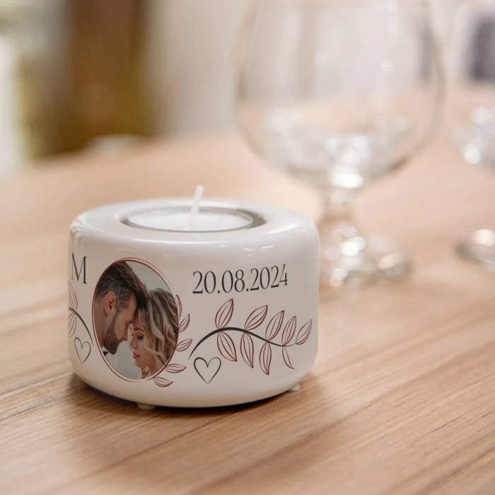 Personalizovaný keramický svícen - S fotografií a textem