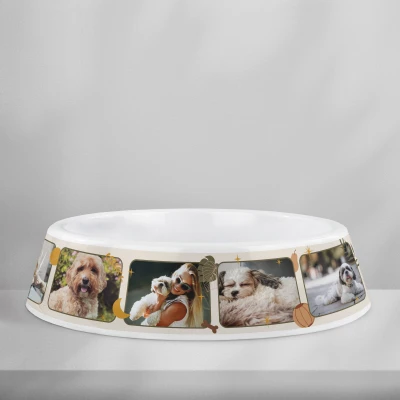 Personalizovaná plastová miska pro psy – Fotokoláž