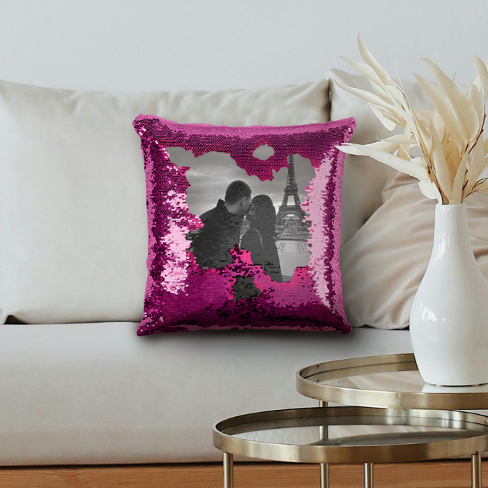 Personalizovaný polštář s flitry – Černá-bílá Personalizovaný polštář s flitry – Černá-bílá