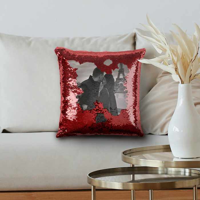 Personalizovaný polštář s flitry – Černá-bílá Personalizovaný polštář s flitry – Černá-bílá