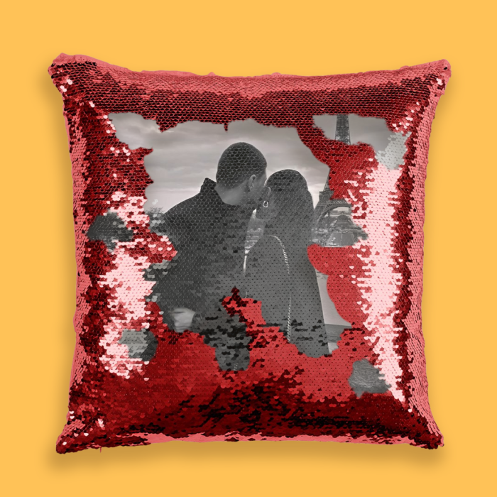 Personalizovaný polštář s flitry – Černá-bílá Personalizovaný polštář s flitry – Černá-bílá