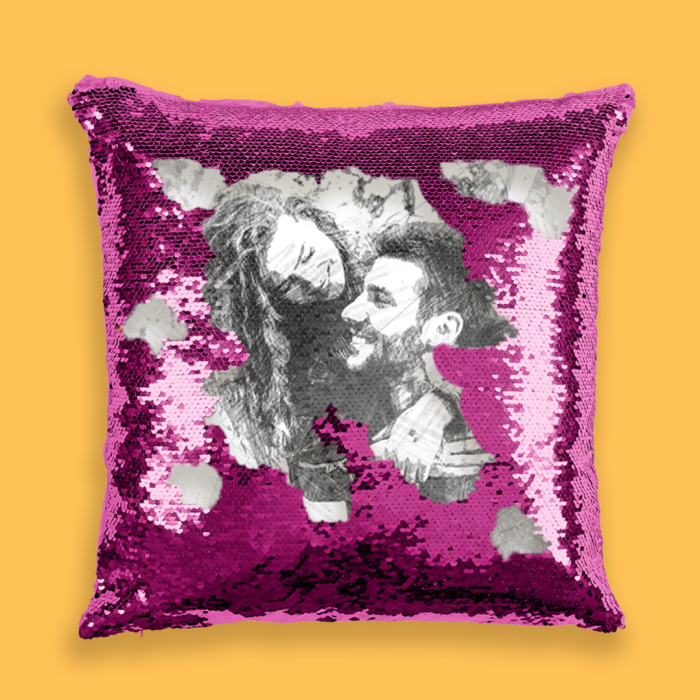 Personalizovaný polštář s flitry – Náčrt Personalizovaný polštář s flitry – Náčrt