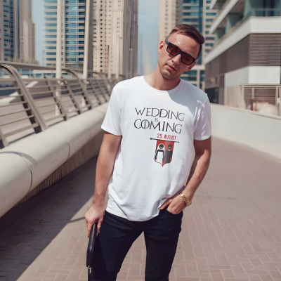 Personalizované tričko pro rozlučku se svobodou - Svatba přichází