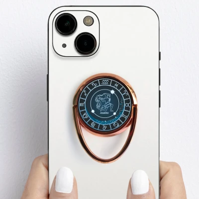 Personalizovaný držák na telefon ve tvaru prstenu - Vodnář