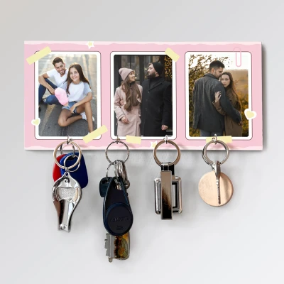 Personalizovaný držák na klíče – Se třemi obrázky