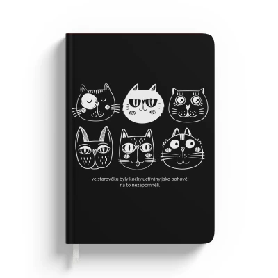 Personalizovaný zápisník s kočkami a dvěma texty