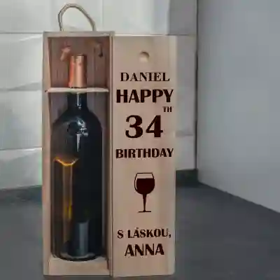 Personalizovaná krabice na víno - Happy Birthday