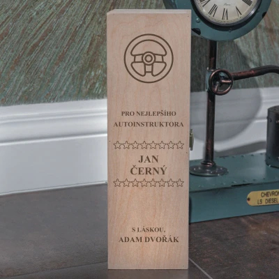 Personalizovaná krabice na víno - Dárek pro instruktora autoškoly