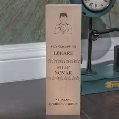 Personalizovaná krabice na víno - Dárek pro doktora