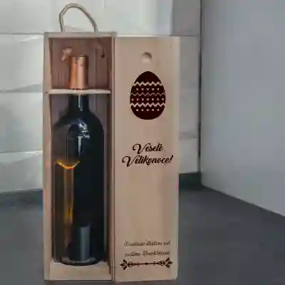 Personalizovaná krabice na víno - Veselé Velikonoce